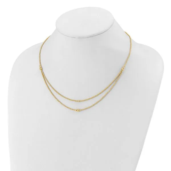 Leslie's 10K Polished and Diamond-cut beads 2-Strand Necklace Image 3 Johnson Jewellers Lindsay, ON