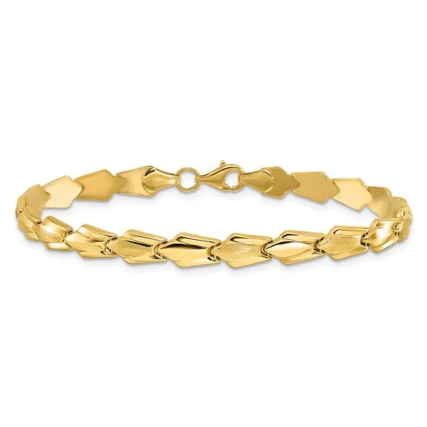 Leslie's 10K Polished and Satin Fancy Link Bracelet Image 3 Delfine's Jewelry Charleston, WV