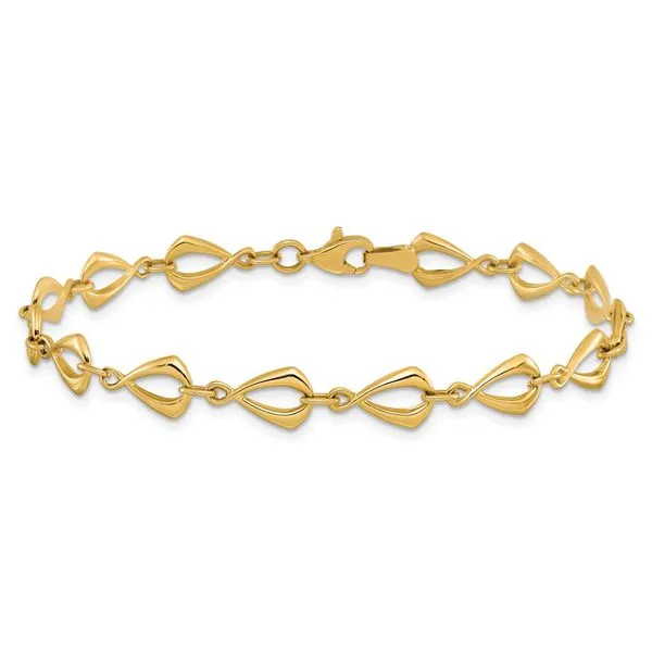 Leslie's 10K Polished Fancy Link Bracelet Image 3 Barnett Jewelers Jacksonville, FL