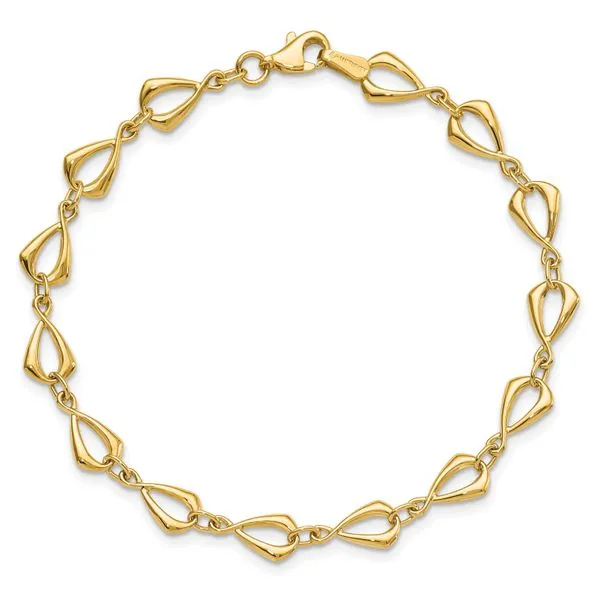Leslie's 10K Polished Fancy Link Bracelet Image 4 Barnett Jewelers Jacksonville, FL