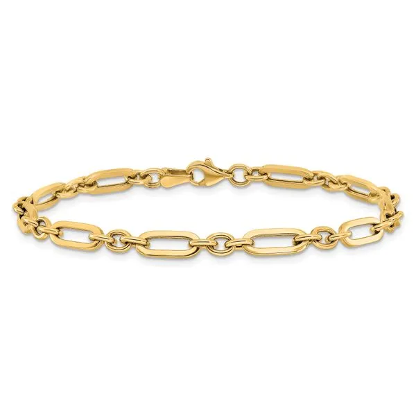 Leslie's 10K Polished Fancy Link Bracelet Image 3 Grayson & Co. Jewelers Iron Mountain, MI