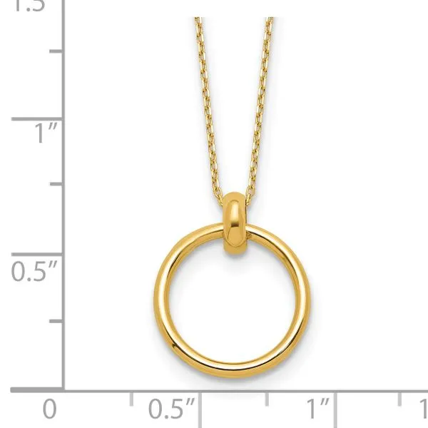 Leslie's 10K Polished Circle Necklace Image 4 Valentine's Fine Jewelry Dallas, PA