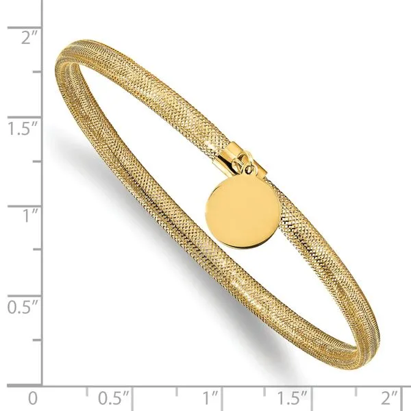 Leslie's 10K Stretch Mesh w/Dangle Charm Bracelet Image 2 Valentine's Fine Jewelry Dallas, PA