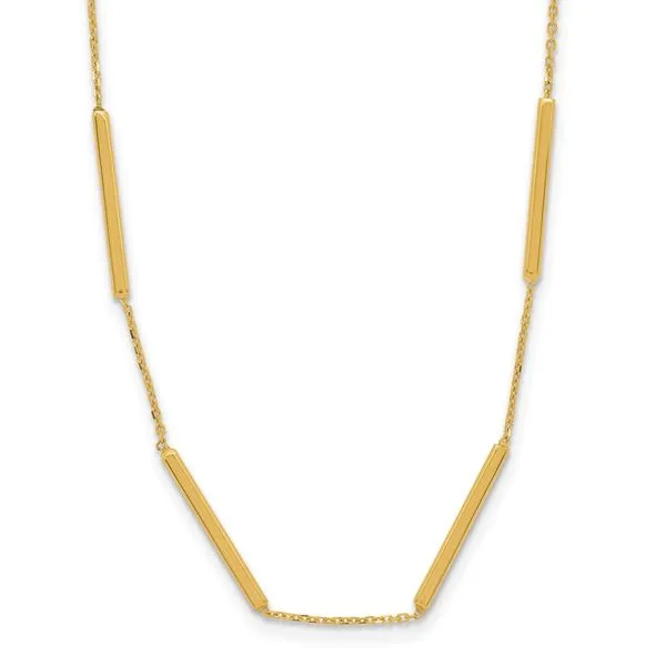 Leslie's 10K Polished 6 Bar Stations 16in with 1.5in ext Necklace G.G. Gems, Inc. Scottsdale, AZ