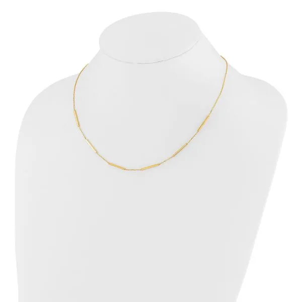 Leslie's 10K Polished 6 Bar Stations 16in with 1.5in ext Necklace Image 3 Jim's Jewelers Tyler, TX