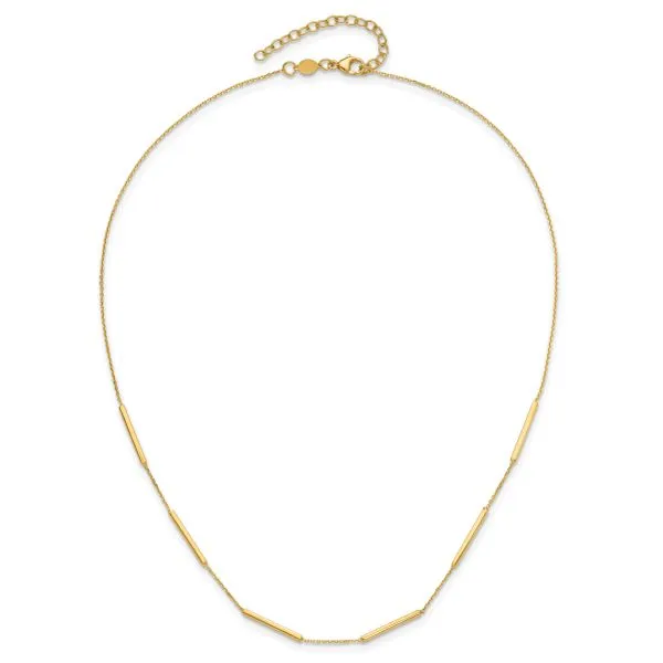 Leslie's 10K Polished 6 Bar Stations 16in with 1.5in ext Necklace Image 4 Grayson & Co. Jewelers Iron Mountain, MI