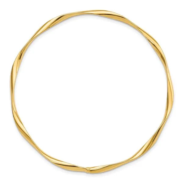 Leslie's 10K Polished Twisted Slip-on Bangle Image 2 Thomas A. Davis Jewelers Holland, MI