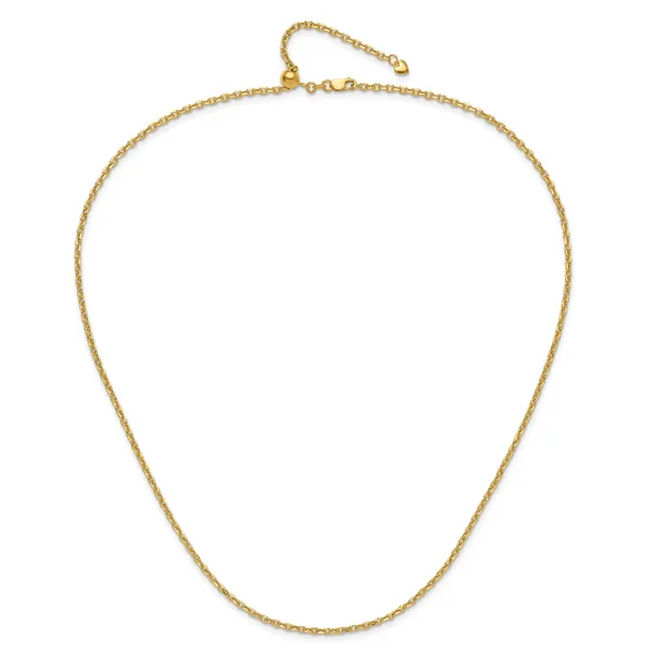 Leslie's 14K Adjustable 2.5mm Semi-Solid D/C Cable Chain Image 4 Diny's Jewelers Middleton, WI