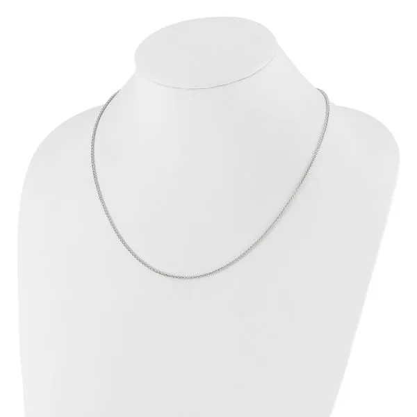 Leslie's 14K White Gold Adjustable 1.6mm Semi-solid Spiga Chain Image 3 Diny's Jewelers Middleton, WI