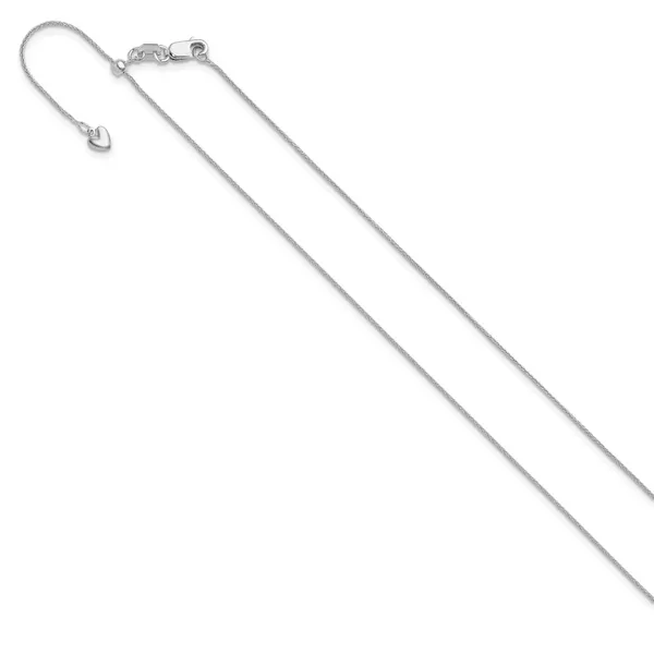 Leslie's 14K White Gold Adjustable .85mm Wheat Chain Image 2 Peran & Scannell Jewelers Houston, TX