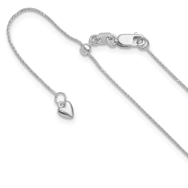 Leslie's 14K White Gold Adjustable .8mm D/C Wheat Chain Diny's Jewelers Middleton, WI