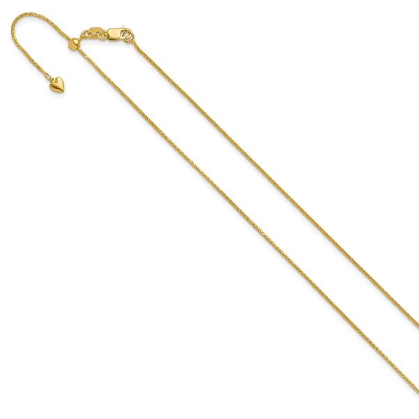 Leslie's 14K Adjustable .95mm D/C Wheat Chain Image 2 Diamond Design Jewelers Somerset, KY