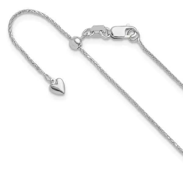 Leslie's 14K White Gold Adjustable .95mm D/C Wheat Chain Johnson Jewellers Lindsay, ON