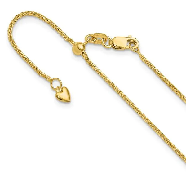 Leslie's 14K Adjustable 1.2mm D/C Wheat Chain Diny's Jewelers Middleton, WI