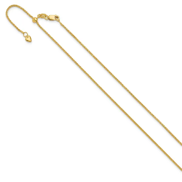 Leslie's 14K Adjustable 1.2mm D/C Wheat Chain Image 2 Atlanta West Jewelry Douglasville, GA