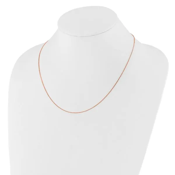 Leslie's 14K Rose Gold Adjustable .8mm Box Chain Image 3 Fairfield Center Jewelers Fairfield, CT