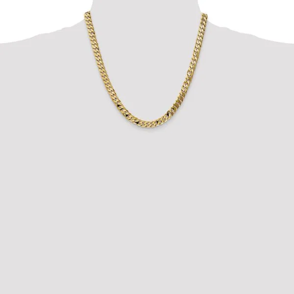 Leslie's 14K 7.25mm Flat Beveled Curb Chain Image 4 G.G. Gems, Inc. Scottsdale, AZ