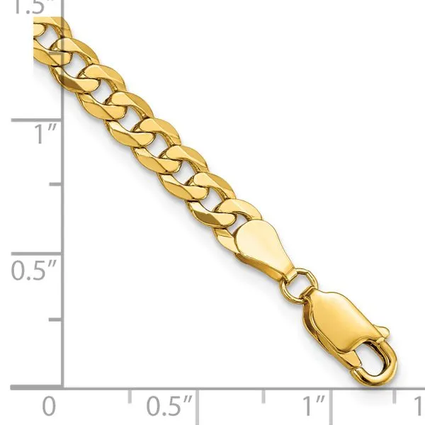 Leslie's 14K 4.5mm Flat Beveled Curb Chain Image 3 G.G. Gems, Inc. Scottsdale, AZ