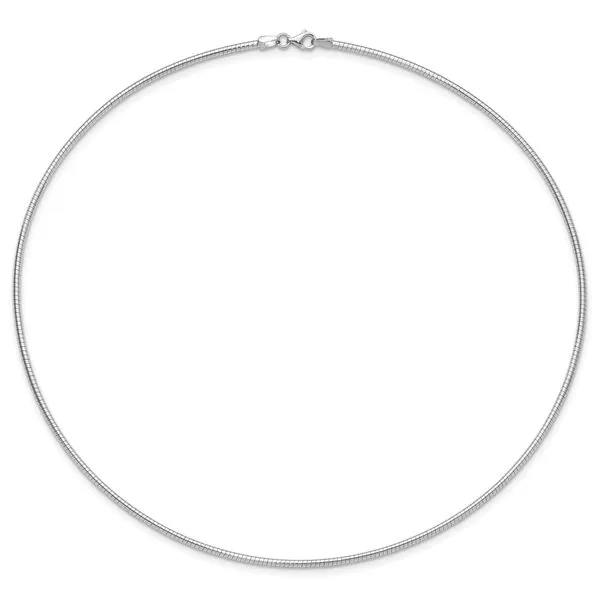 Leslie's 14K White Gold 2mm Round Omega Necklace Image 3 Jewelry Design Studio Jensen Beach, FL