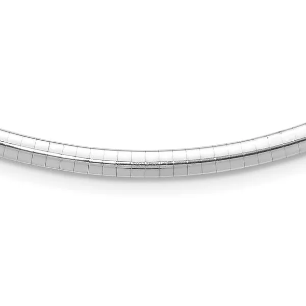 Leslie's 14K White Gold 4mm Domed Omega Necklace Jewelry Design Studio Jensen Beach, FL