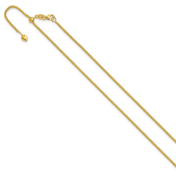 Leslie's 14K Adjustable 1.5mm Wheat Chain Image 2 Diny's Jewelers Middleton, WI