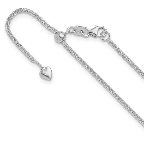 Leslie's 14K White Gold Adjustable 1.5mm Wheat Chain Jewelry Design Studio Jensen Beach, FL