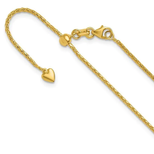 Leslie's 14K Adjustable 1.3mm D/C Wheat Chain Diamond Design Jewelers Somerset, KY