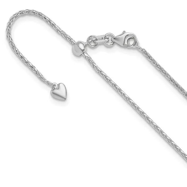 Leslie's 14K White Gold Adjustable 1.3mm D/C Wheat Chain Diny's Jewelers Middleton, WI