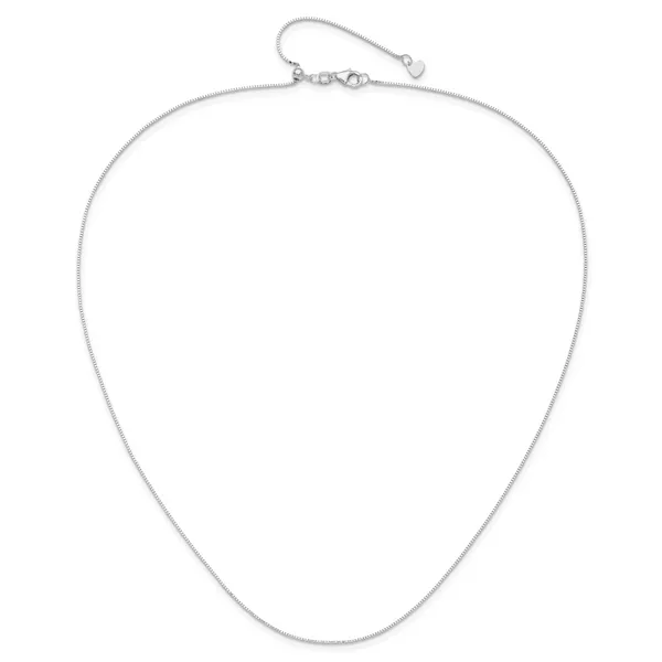 Leslie's 14K White Gold Adjustable .7mm Baby Box Chain Image 4 Johnson Jewellers Lindsay, ON