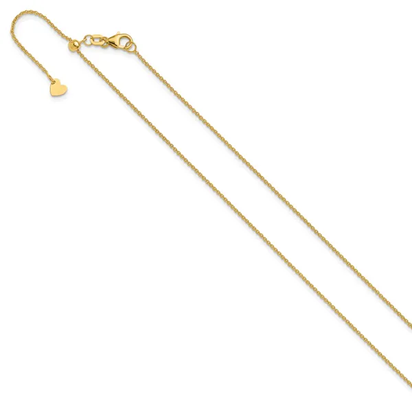 Leslie's 14K Adjustable 1.1mm Round Cable Chain Image 2 Diny's Jewelers Middleton, WI