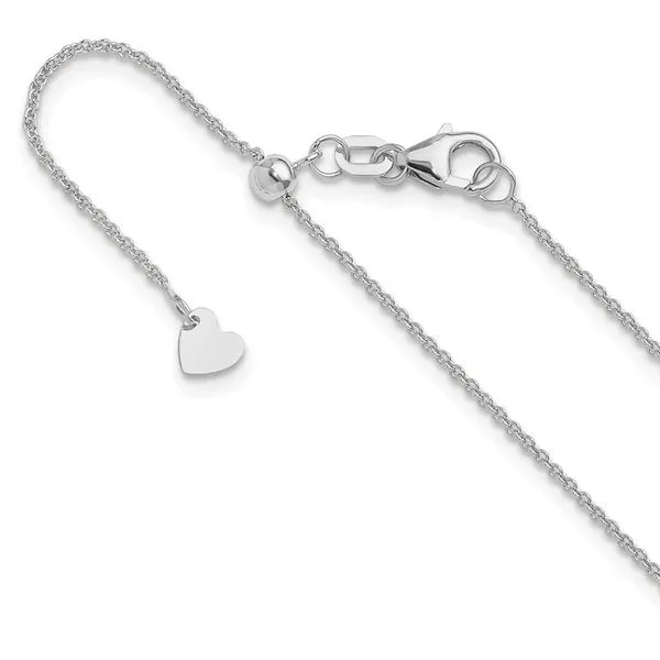 Leslie's 14K White Gold Adjustable 1.1mm Round Cable Chain Diny's Jewelers Middleton, WI