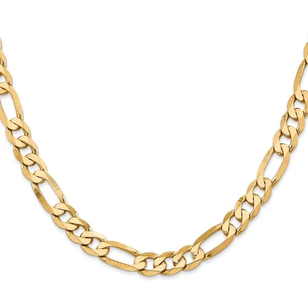 Leslie's 14K 7.5mm Flat Figaro Chain Image 2 Fairfield Center Jewelers Fairfield, CT