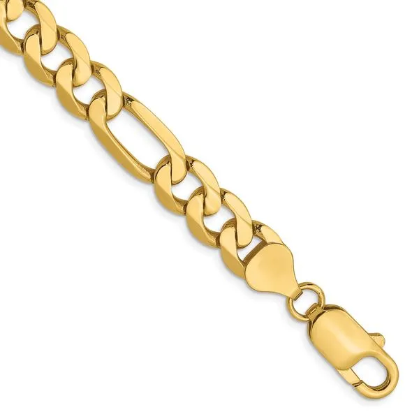 Leslie's 14K 7.5mm Flat Figaro Chain Diamond Design Jewelers Somerset, KY