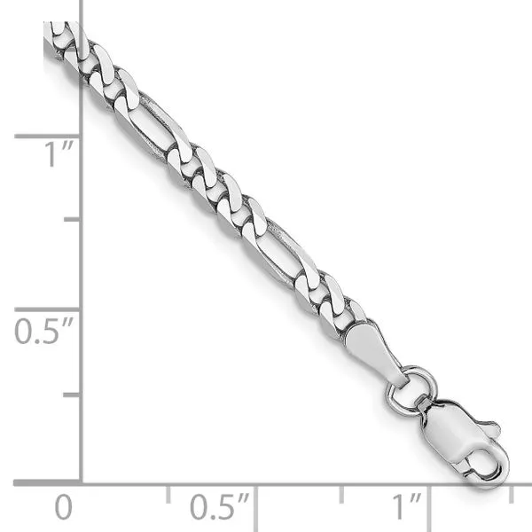 Leslie's 14K White Gold 3mm Flat Figaro Chain Image 2 Diamond Design Jewelers Somerset, KY