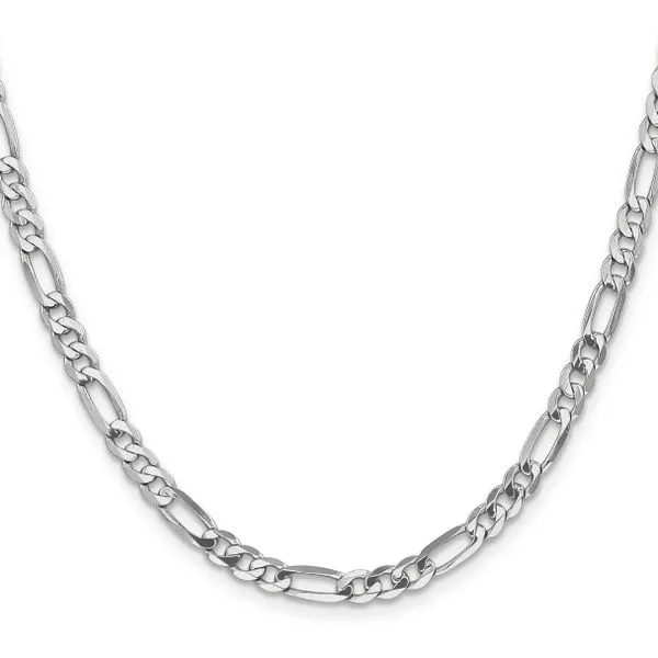 Leslie's 14K White Gold 5mm Flat Figaro Chain Image 2 Johnson Jewellers Lindsay, ON