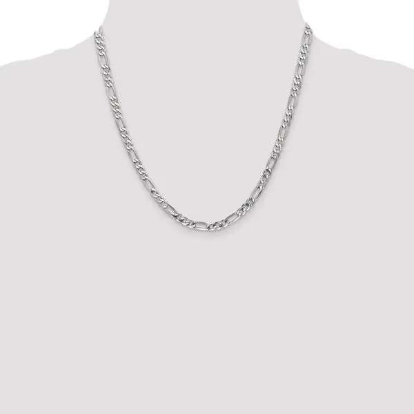Leslie's 14K White Gold 5mm Flat Figaro Chain Image 4 Diamond Design Jewelers Somerset, KY