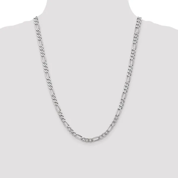 Leslie's 14K White Gold 5.5mm Flat Figaro Chain Image 4 Spencer's Jewelers Athens, GA