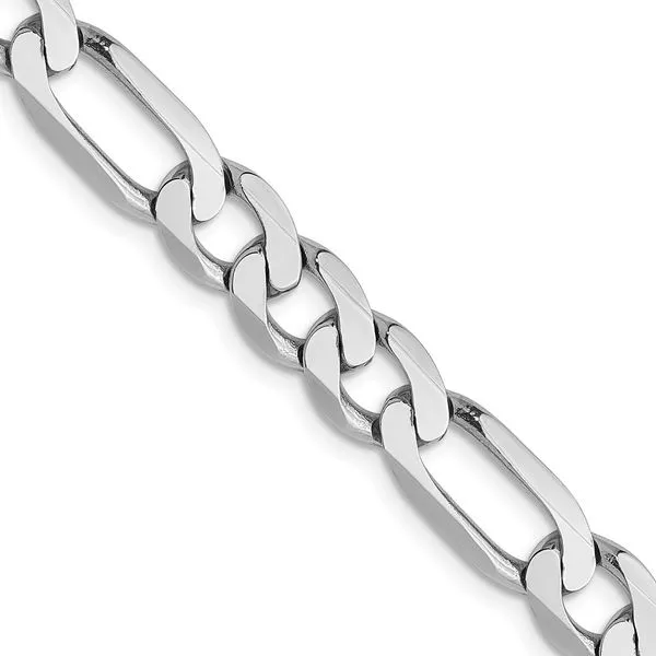 Leslie's 14K White Gold 6mm Flat Figaro Chain Johnson Jewellers Lindsay, ON