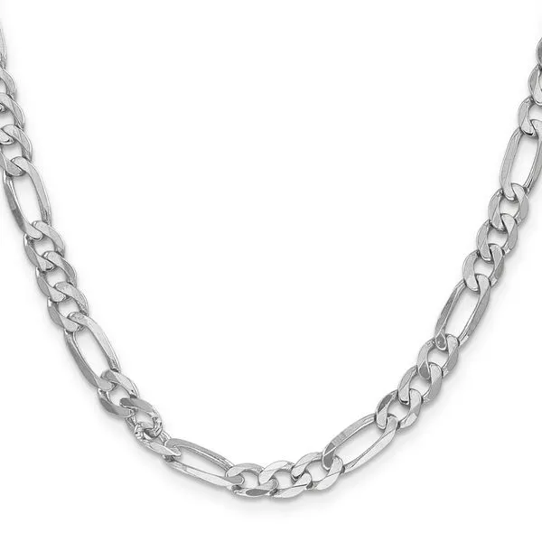 Leslie's 14K White Gold 6mm Flat Figaro Chain Image 2 Johnson Jewellers Lindsay, ON