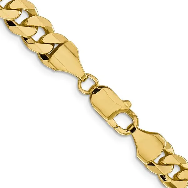 Leslie's 14K 8.75mm Flat Beveled Curb Chain Image 3 Diamond Design Jewelers Somerset, KY