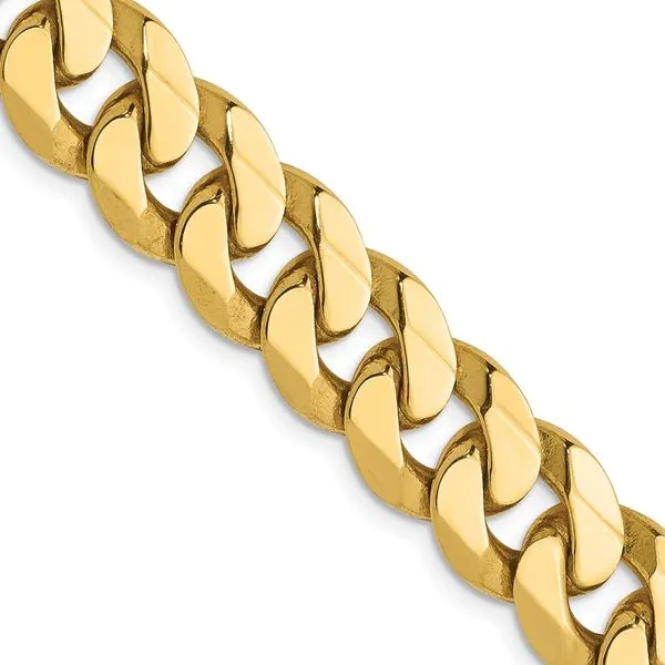 Leslie's 14K 9.5mm Flat Beveled Curb Chain Diamond Design Jewelers Somerset, KY