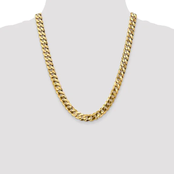 Leslie's 14K 9.5mm Flat Beveled Curb Chain Image 4 Diamond Design Jewelers Somerset, KY