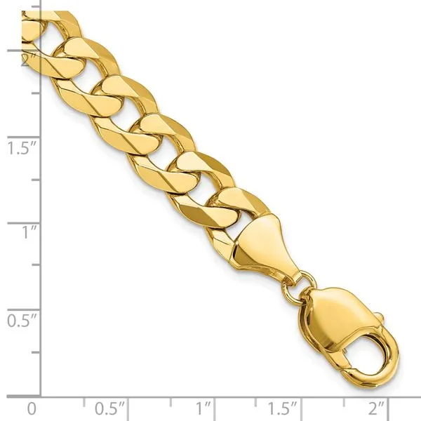 Leslie's 14K 9.5mm Flat Beveled Curb Chain Image 3 Diny's Jewelers Middleton, WI