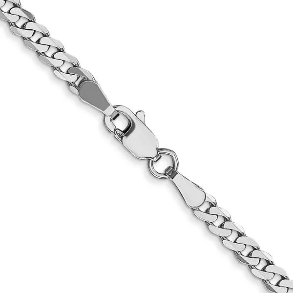 Leslie's 14K White Gold 2.9mm Flat Beveled Curb Chain Image 3 Johnson Jewellers Lindsay, ON