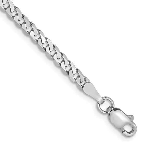 Leslie's 14K White Gold 2.9mm Flat Beveled Curb Chain Spencer's Jewelers Athens, GA