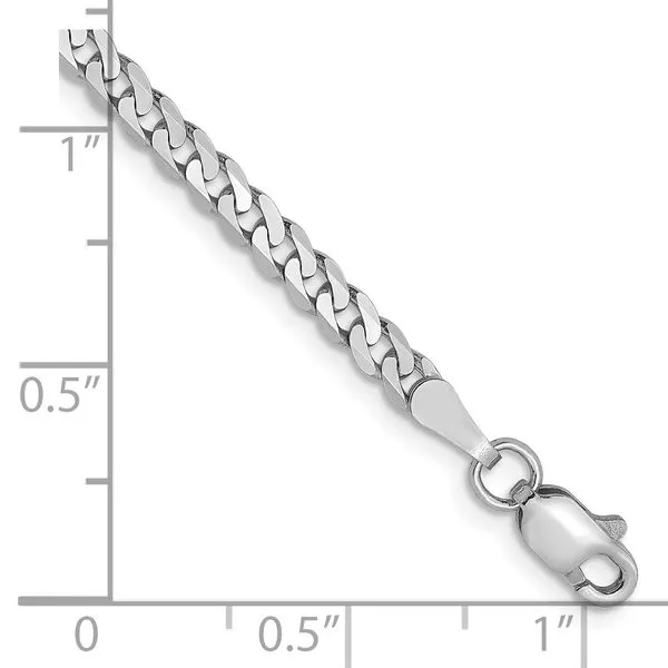 Leslie's 14K White Gold 2.9mm Flat Beveled Curb Chain Image 2 Diny's Jewelers Middleton, WI