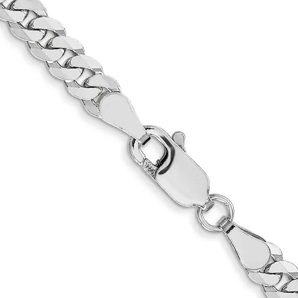 Leslie's 14K White Gold 3.9mm Flat Beveled Curb Chain Image 3 Johnson Jewellers Lindsay, ON
