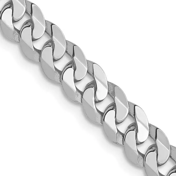 Leslie's 14K White Gold 4.5mm Flat Beveled Curb Chain Johnson Jewellers Lindsay, ON