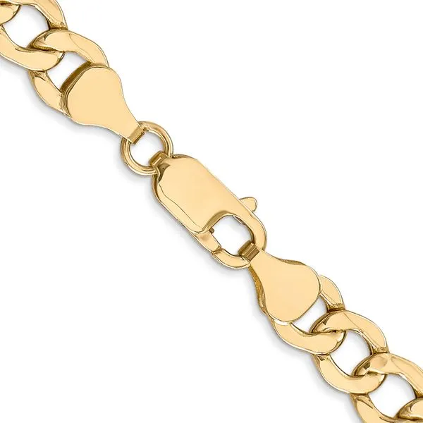 Leslie's 14K 7mm Semi-Solid Curb Link Chain Image 3 Diny's Jewelers Middleton, WI