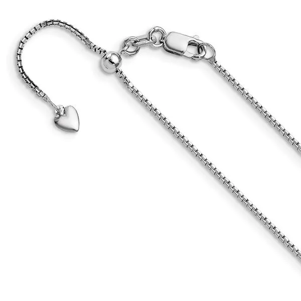 Leslie's 14K White Gold Adjustable 1mm  D/C Box Chain Barnett Jewelers Jacksonville, FL